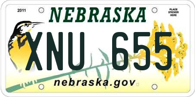 NE license plate XNU655