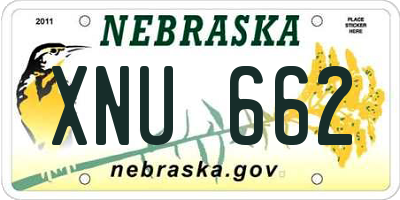NE license plate XNU662