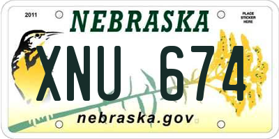 NE license plate XNU674