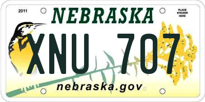 NE license plate XNU707