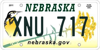 NE license plate XNU717