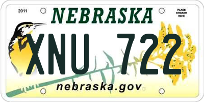 NE license plate XNU722