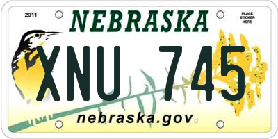 NE license plate XNU745
