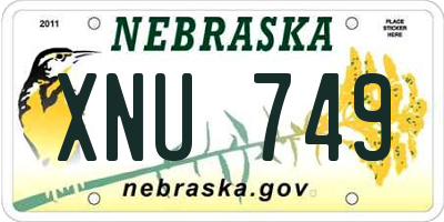 NE license plate XNU749