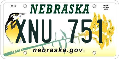NE license plate XNU751