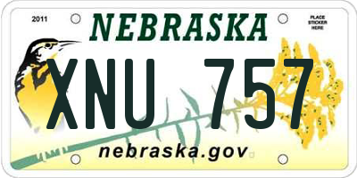 NE license plate XNU757