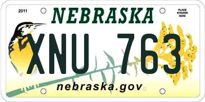 NE license plate XNU763