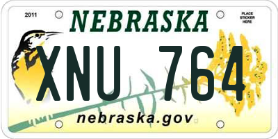 NE license plate XNU764