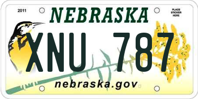 NE license plate XNU787