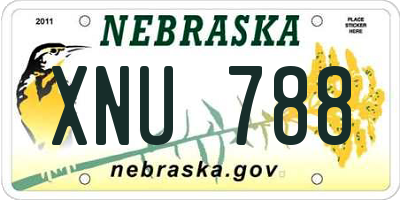 NE license plate XNU788
