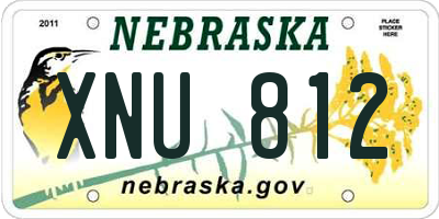 NE license plate XNU812
