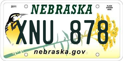 NE license plate XNU878