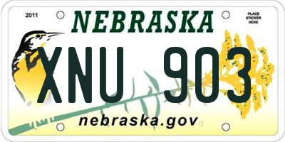 NE license plate XNU903
