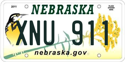 NE license plate XNU911