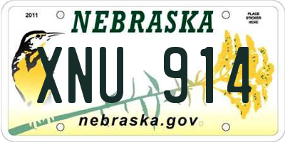 NE license plate XNU914