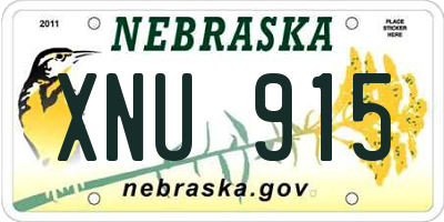 NE license plate XNU915