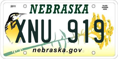 NE license plate XNU919
