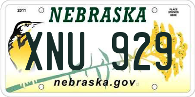 NE license plate XNU929