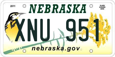 NE license plate XNU951