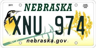 NE license plate XNU974