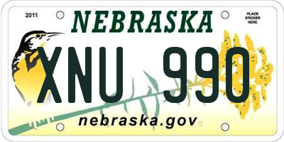 NE license plate XNU990