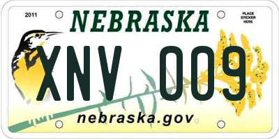 NE license plate XNV009