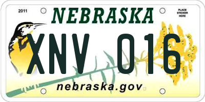 NE license plate XNV016