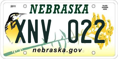 NE license plate XNV022