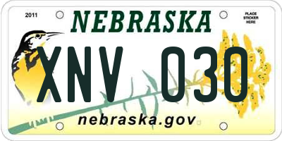 NE license plate XNV030