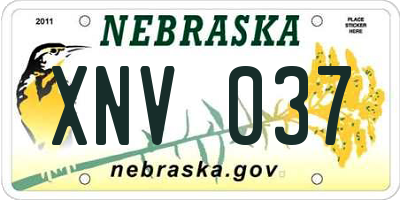 NE license plate XNV037