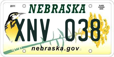 NE license plate XNV038