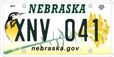 NE license plate XNV041