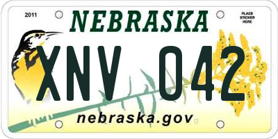 NE license plate XNV042