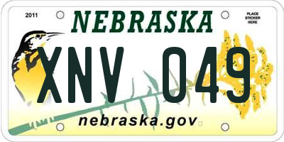 NE license plate XNV049