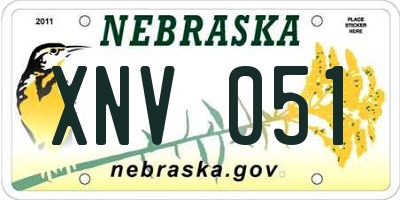NE license plate XNV051