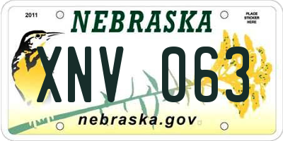 NE license plate XNV063