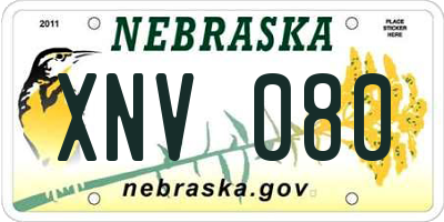 NE license plate XNV080