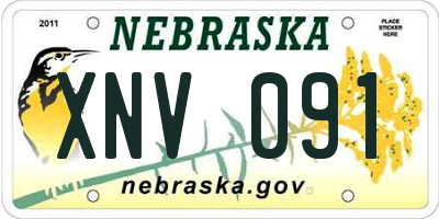 NE license plate XNV091