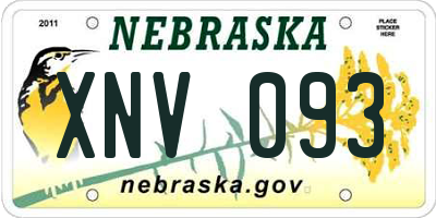 NE license plate XNV093