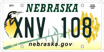 NE license plate XNV108