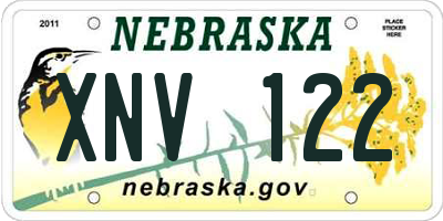NE license plate XNV122