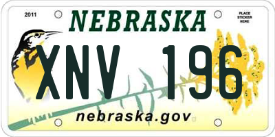 NE license plate XNV196