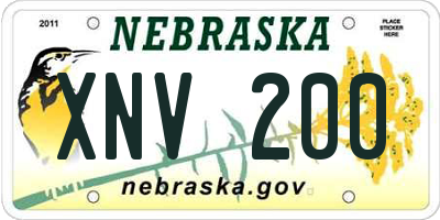 NE license plate XNV200