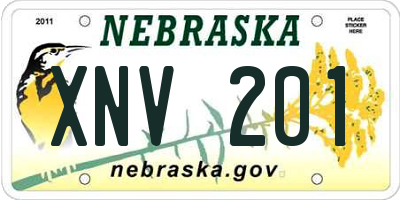 NE license plate XNV201
