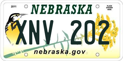 NE license plate XNV202