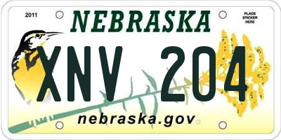 NE license plate XNV204