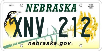 NE license plate XNV212