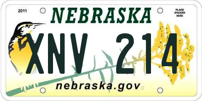 NE license plate XNV214