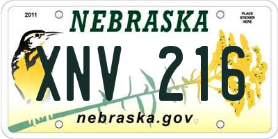 NE license plate XNV216