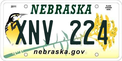 NE license plate XNV224